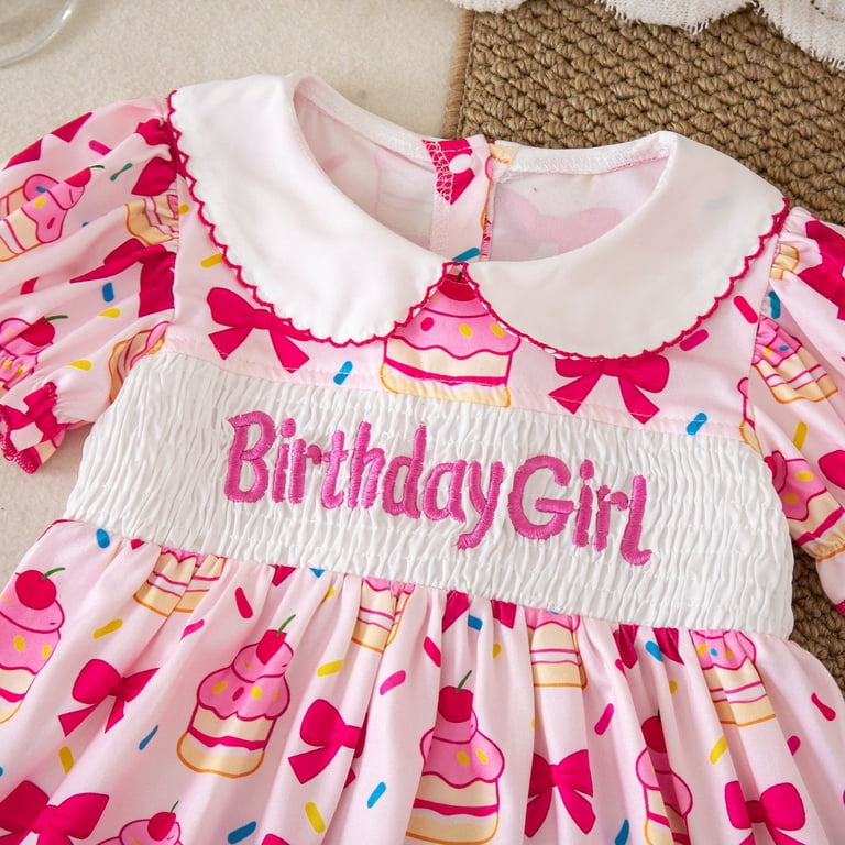mgoYE Toddler Baby Girl Birthday Outfit Cake Smash Short Sleeve Kids Princess Dress Little Girls Birthday Dress(Red,12-18 Months)