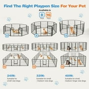 edx Dog Playpen, 16 Panels 32 Foldable Heavy Duty Metal Puppy Exercise Pen with Doors Indoor Outdoor