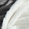 thumbnail image 2 of Flxxie Cotton Cable Knitted Throw Blanket, Sherpa Fleece Throw Blanket Dual Sided (Gray, 51" x 67"), 2 of 5