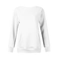 thumbnail image 3 of Blouses for Women Dressy Casual Women's Fashion Sweatshirt Round Neck Long Sleeve Solid Color Casual Loose Pullover Sweatshirt Sweater, 3 of 4