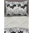 thumbnail image 3 of Floral Comforter & Sham Bedding Set, Exotic Orchid Blossoms Contours Nature Flowers Graphic Feminine Essence, 3 pcs Duvet Set Microfiber Filling Quilt, 5 Sizes, Black and Off White, by Ambesonne, 3 of 4