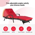 thumbnail image 5 of Tcbosik Chaise Lounge Chairs Set of 2, Outdoor Wicker Reclining Chair with Adjustable Backrest, Lounge Lawn Chair for Poolside, Beach, Backyard, Red, 5 of 7