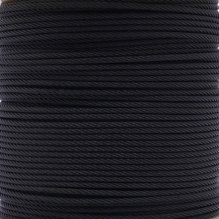 BLIKA 200FT 1/8 Black Deck Railing Cable, T316 Stainless Steel Cable with 7x7 BLIKA 200FT 1/8 Black Deck Railing Cable, T316 Stainless Steel Cable with 7x7