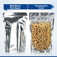 thumbnail image 3 of BELLE KR® 6x9 Mylar Bags Stand Up - Pack Of 100-7.5mil Thick - Clear Mylar Bags with See Through Window for Freeze Drying Food - Bonus Labels Included, 3 of 8