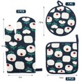 thumbnail image 3 of Oven Mitts and Pot Holders, Kitchen Potholders and Oven Mitts Set Pure Cotton Non Slip Oven Gloves Set for Kitchen Cooking Baking Grilling (Gray and Yellow) Navy Navy, 3 of 7