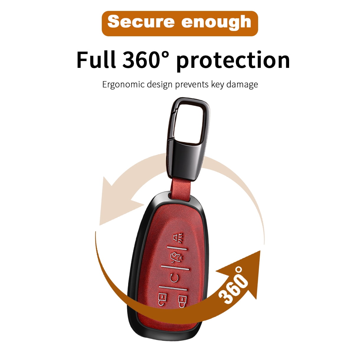 For Key Fob Cover Leather Car Compatible for 2016 2017 2018 2029 2020 2021 Equinox Malibu Camaro Cruze Blazer Sonic Volt Traverse Trax 5 Button Key Case-G Style