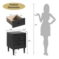 thumbnail image 4 of Costway Nightstand End Bedside Coffee Table Wooden Leg Storage Drawers Black, 4 of 8