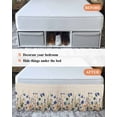 thumbnail image 7 of Blue Teal Spring Floral Wrap Around Bed Skirts for King Bed 16" Drop,Bed Skirt with Adjustable Elastic Belt Dust Ruffle Bed Valance for Bedroom Watercolor Botanical Summer Flowers Bed Frame Cover, 7 of 7