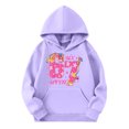 thumbnail image 3 of Kids Hoodies Sweatshirts 6 7 Six Seven Letter Hoodies Sweatshirts Comfortable Girls Long Sleeve Hooded Sweatshirt With Print And Pocket Pullover For Play And Everyday Wear Purple 150(9-10 Years), 3 of 7