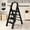 4 Steps Black Ladder, variant on 330Lbs Capacity Heavy-Duty Folding Step Ladder 2/3/4/5 Steps, Anti-Slip Pedals & Sturdy Handrails, Lightweight Portable Multi-Use Ladder for Home & Kitchen