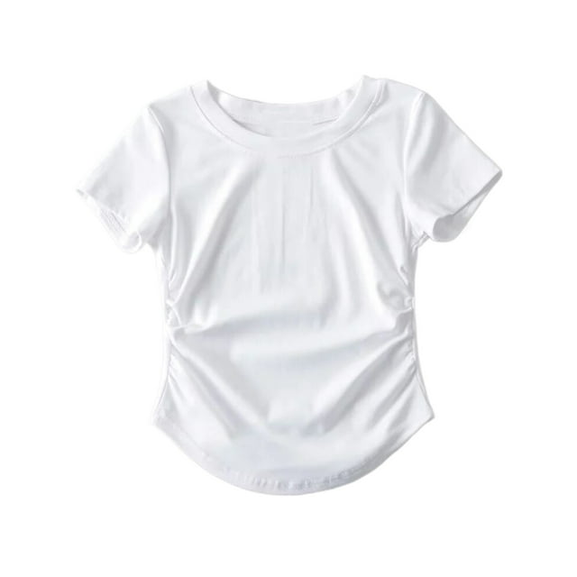 Gibobby Casual Playera de Manga Corta para Mujer Camisas diarias informales para mujer, camiseta manga corta con cuello redondo, camisetas sueltas, blusa tipo túnic(Blanco,M)