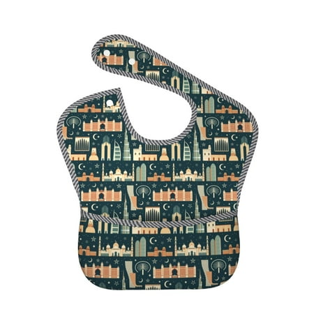 

Bingfone Mess-Proof Baby Bib - Waterproof Bib for Baby Boy or Girl with Food Catcher Pocket Unisex-UAE Travel1 1