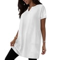 thumbnail image 2 of Cilsoka Womens Summer Short Sleeve V Neck Tunic Tops for Leggings with Pockets Long Solid T-Shirts with Pockets 2026 Spring Summer Shirts, 2 of 4