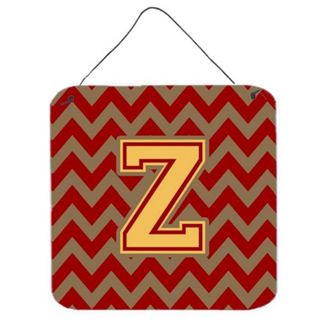 Lettre Z Chevron Grenat & or Impressions Murales Ou de Porte