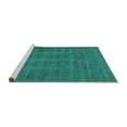 thumbnail image 2 of Ahgly Company Machine Washable Indoor Round Solid Turquoise Blue Modern Area Rugs, 4' Round, 2 of 4