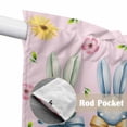 thumbnail image 4 of Easter Bunny Swag Valances for Windows, Kitchen Window Curtains Over Sink, Spring Watercolor Polka Dot Flower Plaid Pink Window Treatment Curtains for Living Room/Bedroom 2 Panel Sets 36"x45", 4 of 8