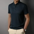 thumbnail image 6 of Seamless Silk-Like Men's Polo Shirt Solid Color Business T-Shirt, 6 of 9