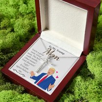 Personalized Trump Mom Mothers day gift Mommy necklace | Mothers day gift from son and daughter | Mom jewelry Cz cross
