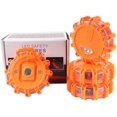 thumbnail image 1 of YVE LED Road Flares 4 Pack Roadside Safety Disc 9 Modes Battery Powered Emergency Beacon Flashing Warning Light with Magnet & Hook for Vehicles Car Traffic Construction(Battery Not Included)-0624, 1 of 5