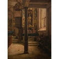thumbnail image 2 of Aleksander Gierymski 14x18 Gold Ornate Wood Frame and Double Matted Museum Art Print Titled - Interior of St Wolfgang's Church in Rothenburg (1896-1897), 2 of 4