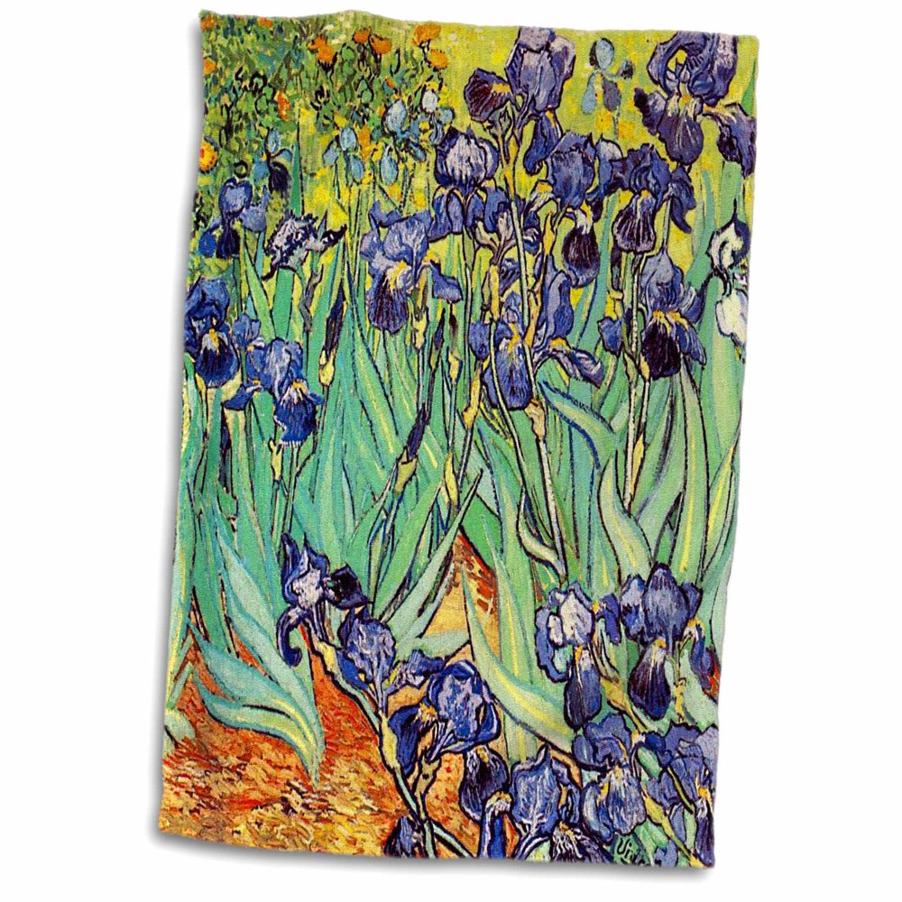 3dRose Irises by Vincent van Gogh 1889 purple flowers iris garden