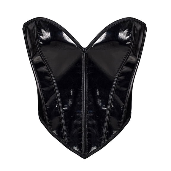 SGMVNU Black Corset Tops for Women Gothic Lace Up Overbust Bustiers Retro Waist Cincher Corsets for Party Going Out, Size M, Black
