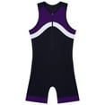 thumbnail image 5 of HULIJA Men's Sun Protection Jumpsuit Sleeveless Rash Guard Zipper Bodysuit Swimwear Surfing Bathing Purple M, 5 of 7