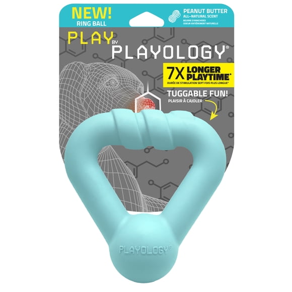 Playology Medium Ring Ball - Peanut Butter Scented Dog Toy
