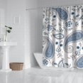 thumbnail image 2 of Blue Paisley and Floral Pattern Shower Curtain 72"x84" ,Bathroom Decorative Shower Curtains Set with 12 Hooks,Modern Waterproof Washable Shower Curtain, 2 of 6