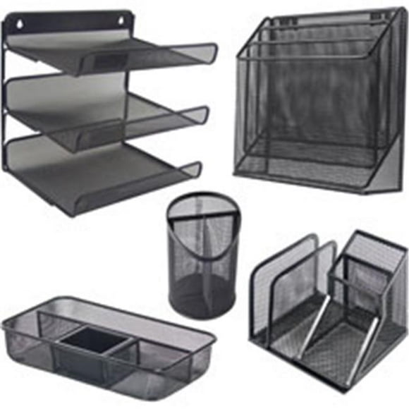 Organisateur de Bureau en Maille 6.1 x 4.1 Po - Noir
