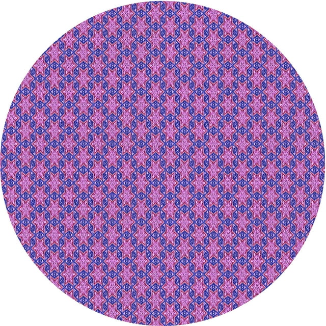 Ahgly Company Tapis d'Intérieur Rond Lavable en Machine Transitionnel Violet, 5 Pieds Rond