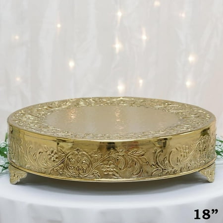 Ceramic Cake Plate - Efavormart Round Embossed Metal Cake Plateau Stand Riser Wedding Birthday Party Dessert Cake Pedestal Display Plate