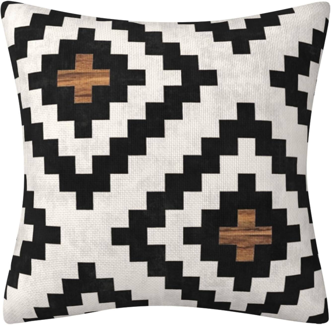 Geometric Black Brown Throw Pillow Cover Farmhouse Decorative Throw Pillowcase Indoor Outdoor Cushion Cover Tribal Pattern Aztec Boho Western Pillowcase for Couch Bedroom 18 x 18 Inch Set of 4