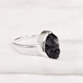 thumbnail image 5 of Natural Black Tourmaline Ring, Rough Tourmaline Gemstone Ring, October Birthstone, Simple, 925 Sterling Silver, Womens Ring, Christmas, Thanksgiving, Handmade, Statement Jewelry, Raw Gemstone Jewelry, 5 of 6