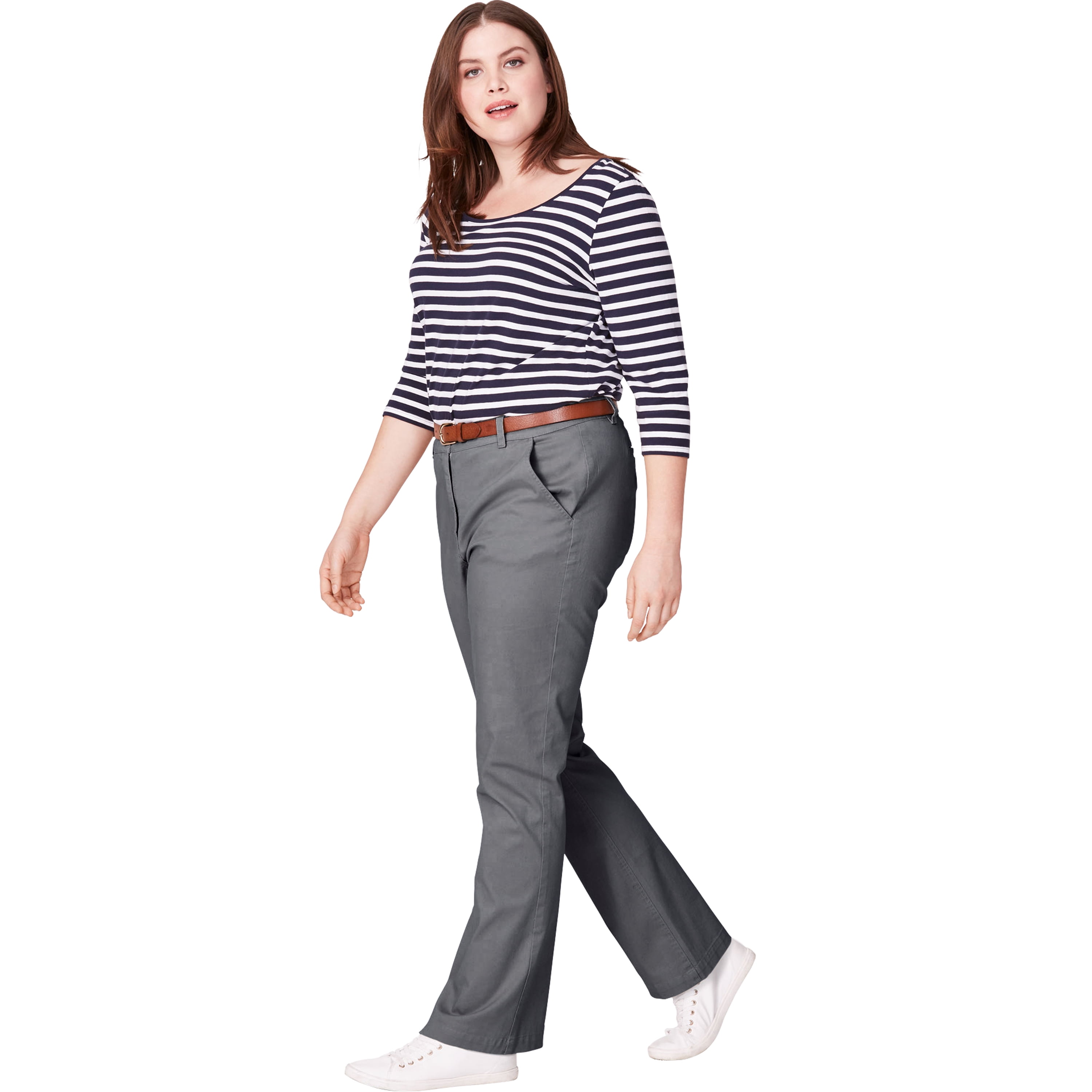 Ellos Ellos Women's Plus Size Classic Chino Pants Pants
