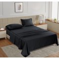 thumbnail image 1 of Casa Platino Juego de Sábanas Dobles – Sábanas 100% Algodón de Fibra Larga de 450 Hilos, Ropa de Cama de Hotel de Lujo, Tejido de Satén Suave y Sedoso, Ajuste Cómodo, Bolsillo de 15" de Profundidad – Negro, 1 of 6