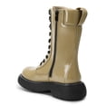 thumbnail image 2 of DREAM PAIRS Women's Platform Chunky Lug Sole Lace Up Leather Boots, Mid Calf Boots Outlet, 2 of 5