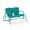 Turquoise Gloss, variant on Crosley Furniture Ridgeland Retro Metal Outdoor Loveseat Glider, 2-Person Rocking Patio Bench for Porch