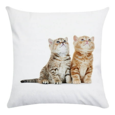 Clearance Throw Pillows Clearance! Throw Pillows Case, Justdolife Cute Cat Cushion Cover Bed Sofa Square Throw Pillow Case Home Office Decor Decorative for Couch Bedding 18'*18' ()