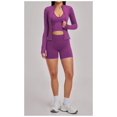 thumbnail image 2 of PISONIC Workout Sets for Women 3 Piece Long Sleeve Zip Up Jacket, V-neck Cami Tank Top, High Waisted Yoga Shorts Gym Athletic Sets, 2 of 6
