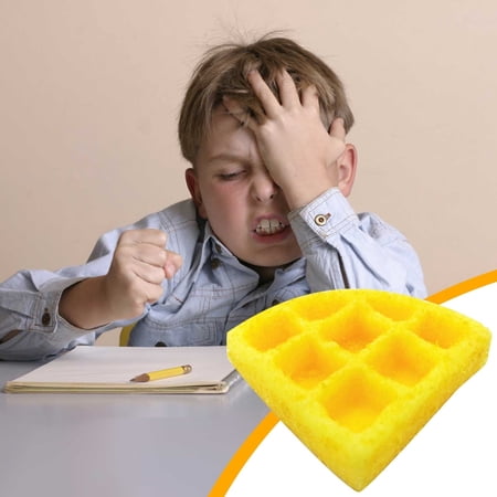 Naittoop Waffles Desert Fidget Toys Cute Waffles Fufu Squeeze Big Toys for Stress Relief Party Favors Gifts (Triangle Waffles Cake) 3.5 in