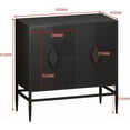 thumbnail image 2 of NEW 31.50" Modern 2 Door Wooden Storage Cabinet Accent Cabinet with Metal Leg Featuring Two-tier Storage, for Living Room, Entryway and Dining Room, Painted in Black, 2 of 6