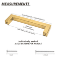 thumbnail image 3 of Homdiy 25 Pack Brushed Brass Cabinet Handles Square Stainless Steel Drawer Pulls 3inch Hole Centers, 3 of 6