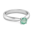 thumbnail image 2 of Solitaire 0.25 Cts Round Cut Emerald 925 Sterling Silver Promise Women Valentines Day Gifts Ring, 2 of 3