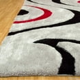 thumbnail image 4 of Allstar Grey Shaggy Area Rug with 3D Red and Black Lines Design. Contemporary Formal Hand Tufted (5' x 7'), 4 of 6