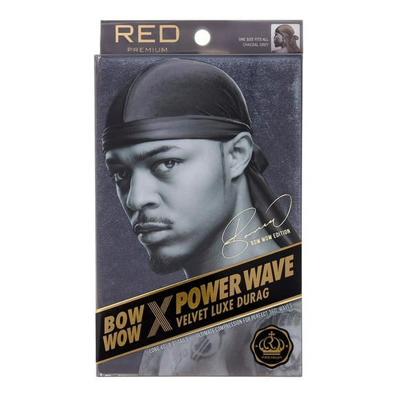 RED by KISS Bow Wow Power Wave Velvet Luxe Durag (Charcoal Grey)