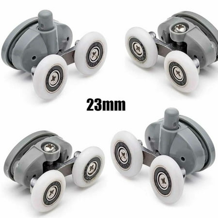 

Cogfs 4 Pcs Twin Butterfly Shower Door Top Bottom Rollers/Runner/Wheels 19/23/25/27mm