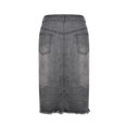 thumbnail image 3 of JDinms Jupe en Jean Taille Haute pour Femmes Fendue devant Robe en Jean Usée, 3 of 6