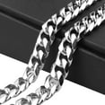 thumbnail image 4 of QQTDFG High Quality 7-40" Silver 316L Stainless Steel Men's Cuban Curb Chain Necklace-Silver-15mm-34 inch, 4 of 6