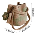 thumbnail image 3 of Handmade Crochet Flower Tote Bag Boho Style Mesh Knit Shoulder Purse with Detachable Flower Tassel Gift for Fashion Lovers, 3 of 7